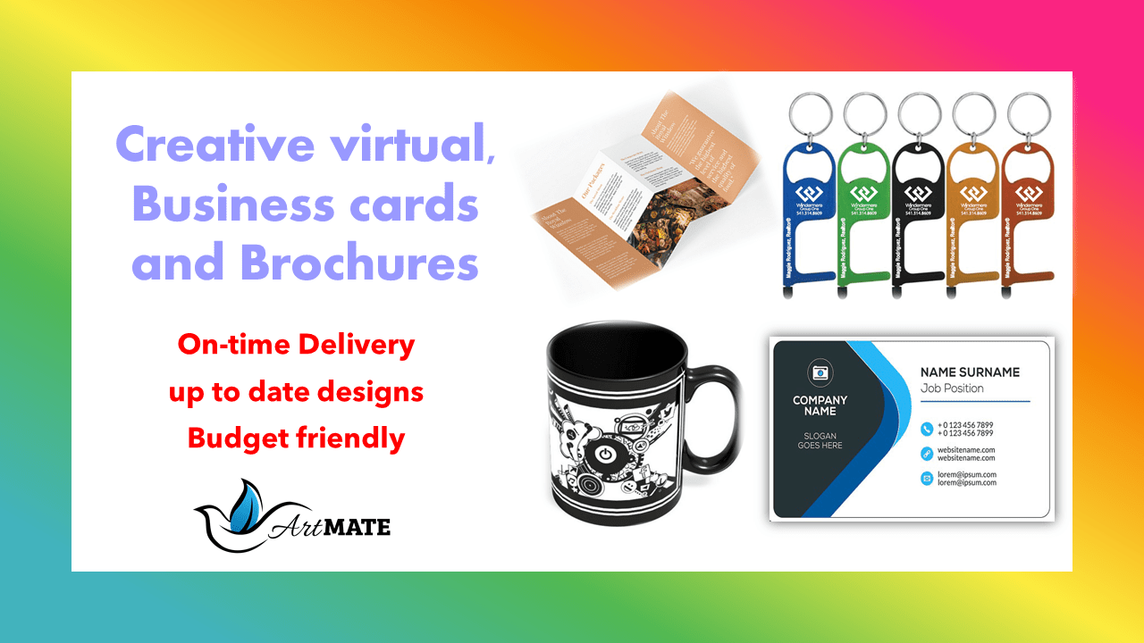Creative virtuals, Business cards and Brochures-min